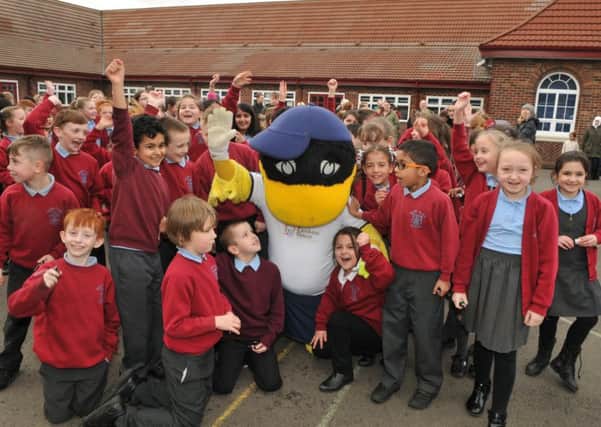 Photo Neil Cross
Deepdale Duck at the grand opening event for the new adventure playground at Holme Slack Primary
