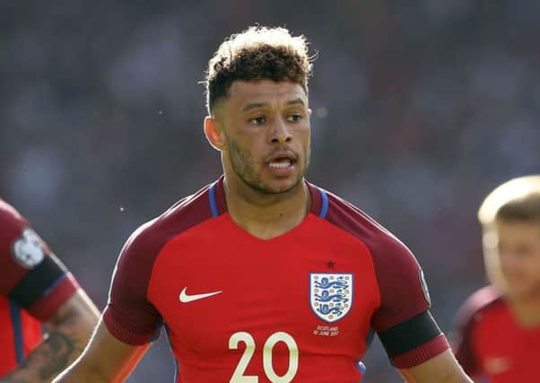Alex Oxlade-Chamberlain after scoring for England against Scotland