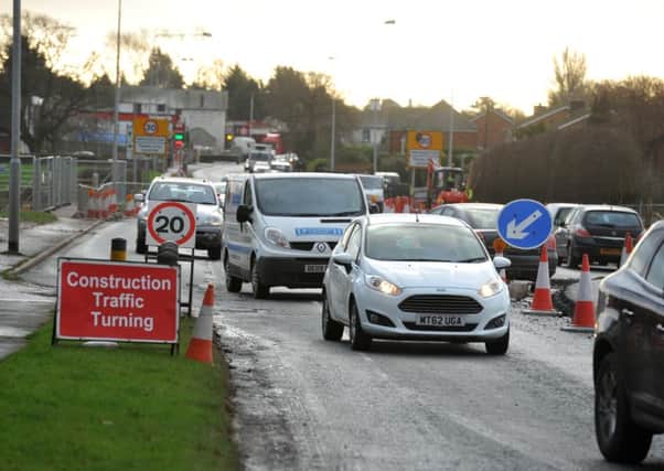 Traffic negotiates bypass work on the A6