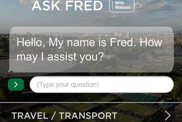 The Ask Fred page from the Wim app