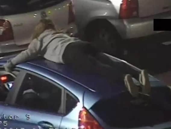 The girl has also been disqualified from driving following the incident in a car park
