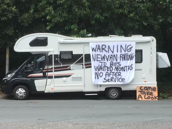 Lee Owens used his camper van to stage a protest on the streets of Preston