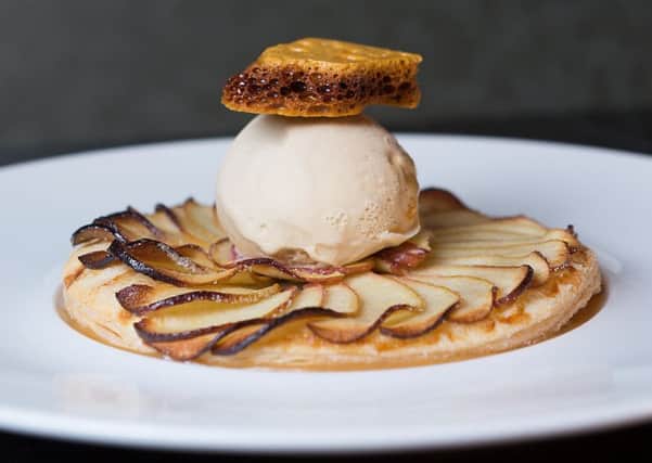 Walled Garden at Barton Grange Hotel recipe: Caramelised Braeburn apple tart, salted caramel ice cream and toffee apple sauce