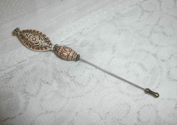 This gorgeous hat pin has a handle made of bone and is on sale for just Â£7