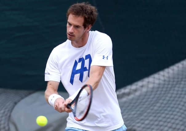 Andy Murray during a training session on Sunday