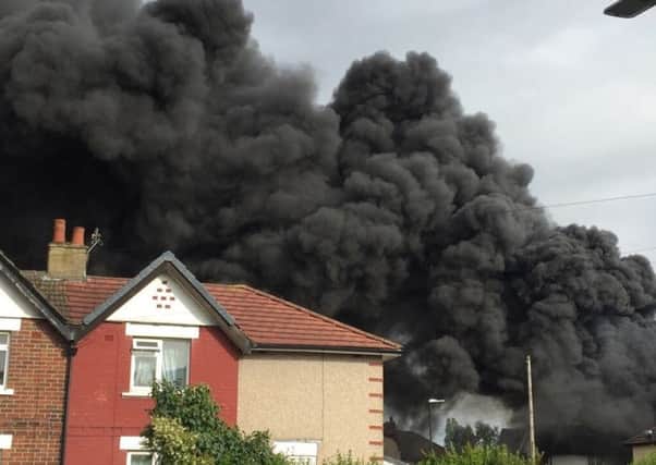 A fire on Ravens Close, Lancaster.