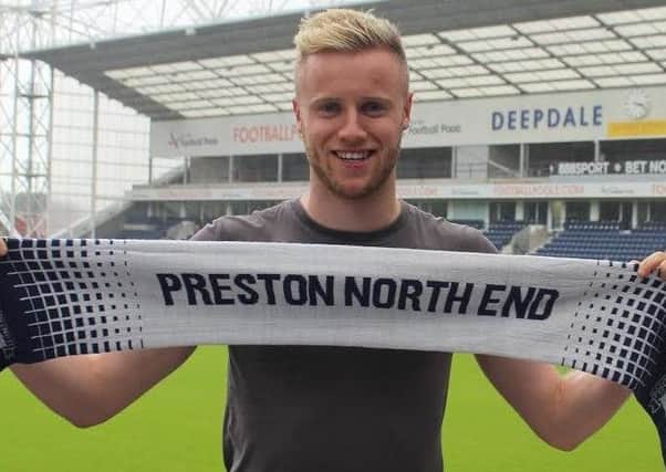Kevin O'Connor after signing at Deepdale (Photo: PNE)