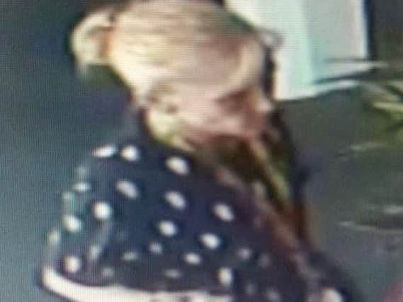 Following CCTV enquiries police would now like to identify the woman, pictured, in connection with the investigation.