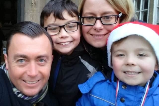 Ian Beattie with wife Michelle and children