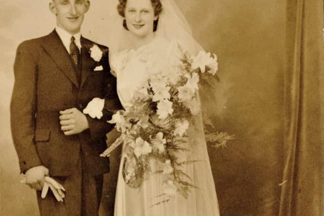 Jim and Elsie Clarke on their wedding day in 1947