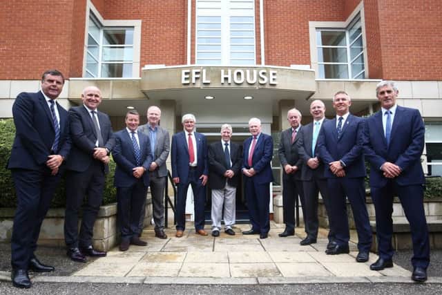 Left to right: Graeme Sharp, Mike Phelan, Danny Wilson, Alex McLeish, John Duncan, Bryan Douglas, Ian Lenagan, Frank Clark, Shaun Harvey, Nigel Adkins and ex-PNE boss Alan Irvine