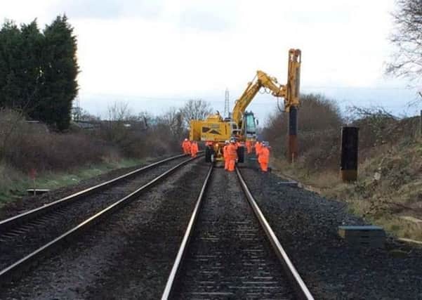 Work on the overhead lines between Blackpool and Preston
