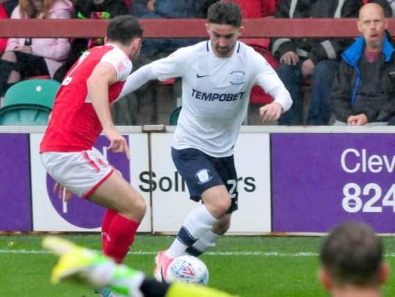 Sean Maguire in action against Fleetwood.