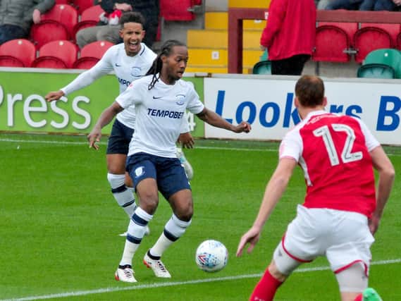 Daniel Johnson in action for PNE at Fleetwood