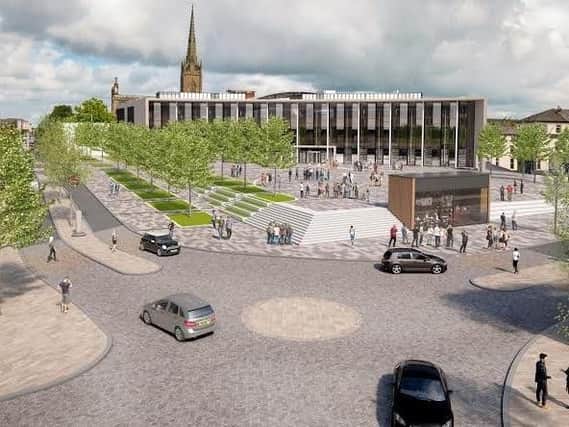 An artist's impression of the UCLan Adelphi square development