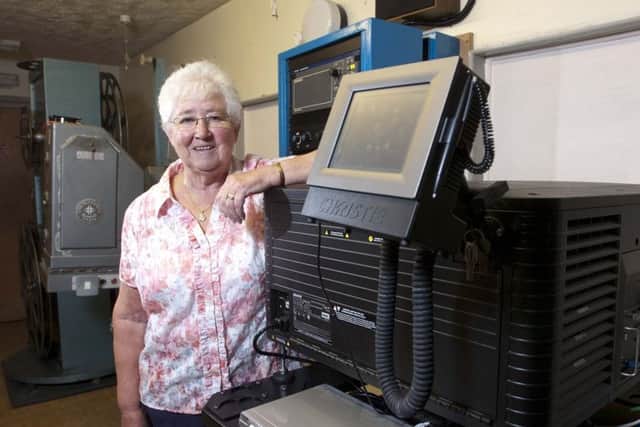 Photo Ian RobinsonChanging times, Dorothy Williamson, owner of the Palace Cinema in Longridge who has had to replace her 35mm projector with a new digital one