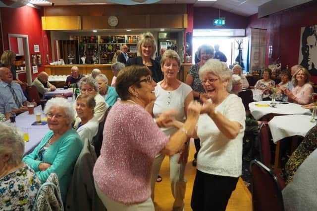 Leyland and Cuerden Lions host grand pensioners tea party at the Fox Lane Sports and Social Club, hosted by Dorothy and Malcolm Livesey and members. Attended by South Ribble Mayor Mick Titherington and mayoress Carole. Also John Gilmore for BBC Radio Lancashire