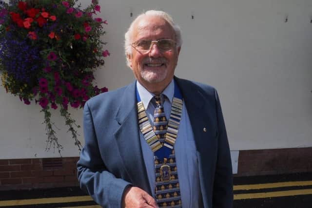 Leyland and Cuerden Lions host grand pensioners tea party at the Fox Lane Sports and Social Club, hosted by Dorothy and Malcolm Livesey and members. Attended by South Ribble Mayor Mick Titherington and mayoress Carole. Also John Gilmore for BBC Radio Lancashire