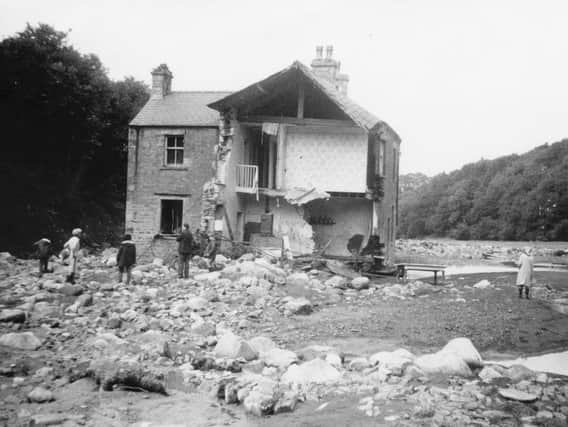 Bill and Alice Browns home Backsbottom Farm, Wray, after the flood of August 8, 1967