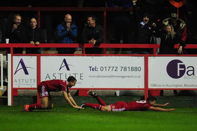 Billy Kee after scoring Accrington's 93rd minute winner