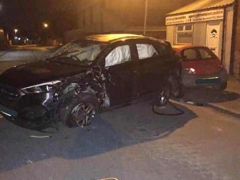 Police were called at around 10pm last night to reports of the crash on Eldon Street.