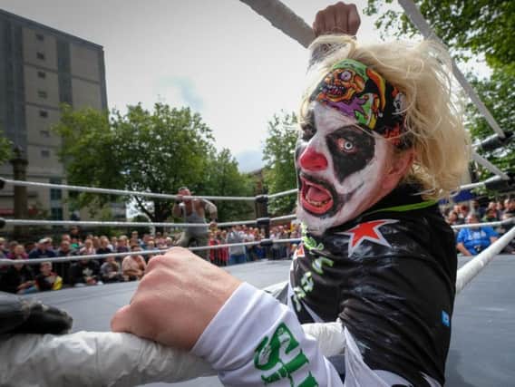 Wrestling at the Flag Market in Preston