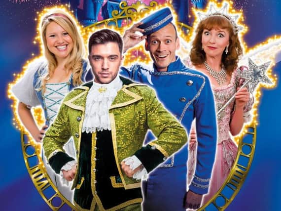 The cast of Cinderella at the Grand Theatre, from left Olivia Birchenough, JJ Hamblett, Steve Royle and Melanie Walters