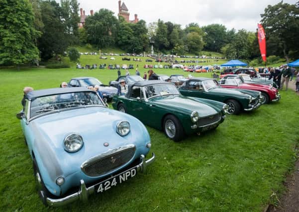 Pictures Martin Bostock. Classic car show at Avenham and Miller Parks, Preston. Angela Clayton with her fathers 1948 Allard K1.