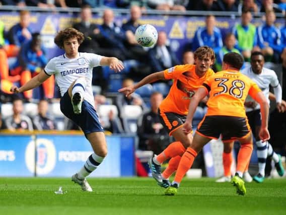 Ben Pearson in action at Deepdale on Saturday.