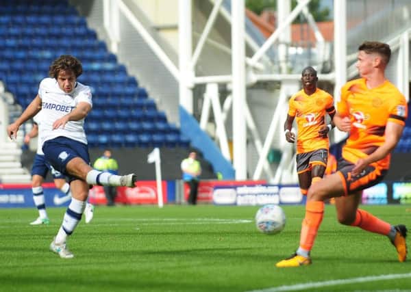Ben Pearson gets a shot away in Preston's victory over Reading