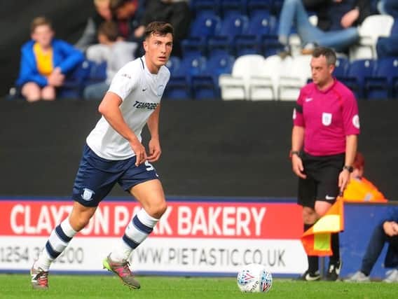 Josh Earl on the ball during his Preston debut against Reading.