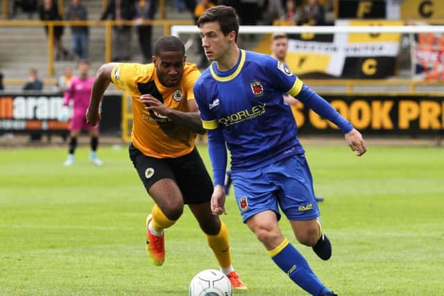 Adam Blakeman makes a quick run for Chorley