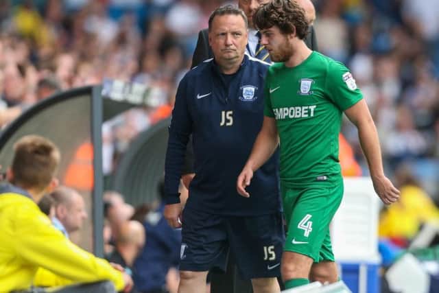Ben Pearson is led from the field after being sent off against Leeds.