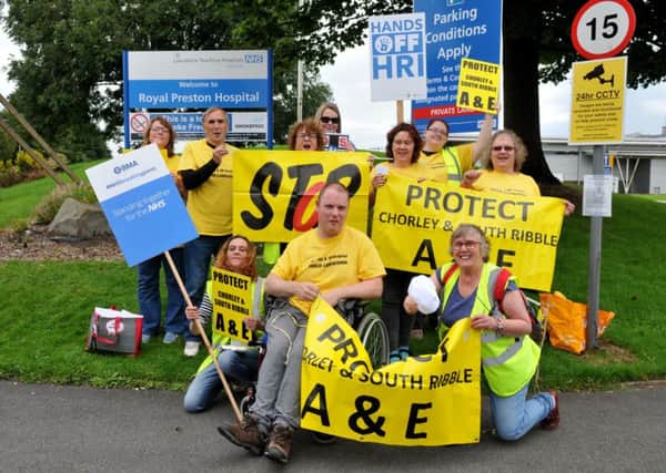 Photo Neil Cross
Chorley Hospital A&E protesters await Jeremy Hunt's arrival at Royal Preston Hospital for his "secret" meeting