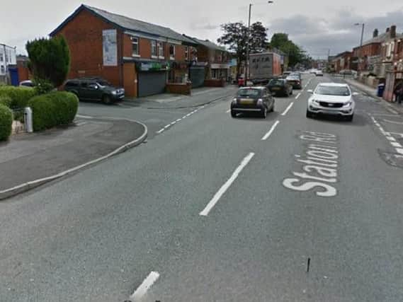 A road has been closed followinga four car accident in Bamber Bridge
