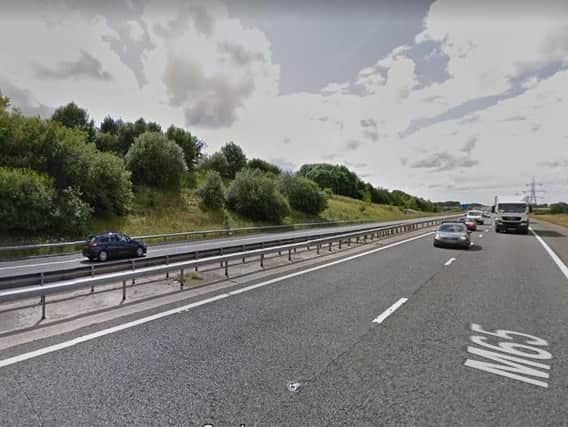 Crews were called out to the blaze on the M65