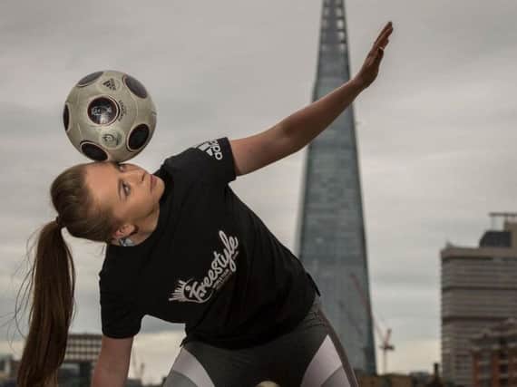 Football freestyler Liv Cooke is the recently-crowned womens world champion