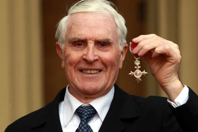 Peter Ward holding his MBE which was presented to him by the Duke of Cambridge during an investiture ceremony at Buckingham Palace, central London.