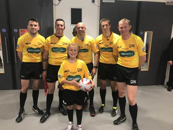 Jessica Marsh with the Challenge Cup Final match officials