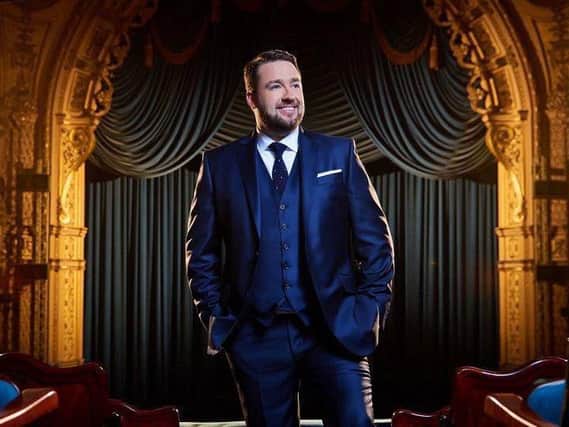 Comedian Jason Manford pictured at Blackpool's Grand Theatre for the cover of his debut album