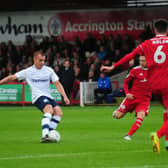 Liam Grimshaw in action against Accrington.