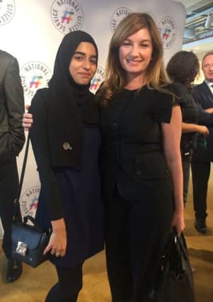 Fadheelah Nadeem, 17, from Preston, was selected to attend a launch event revealing the National Citizen Services new Board of Patrons. She is pictured with Karren Brady