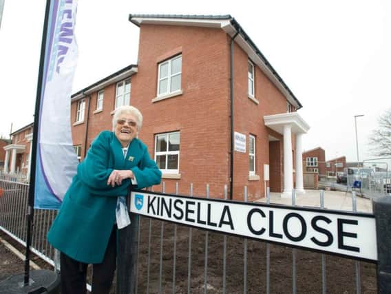 The late Rose Kinsella at Kinsella Close, the road at the Meadow House development which was named in her honour
