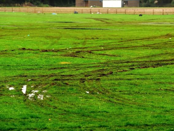 The pitches at Penwortham Holme after the travellers left