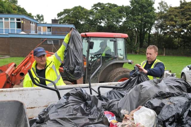 South Ribble Council's Neighbourhood Services Team disposing of the abandoned waste