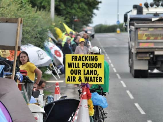 Protestors have become a regu;ar site outside the fracking site on Preston New Road, Little Plumpton