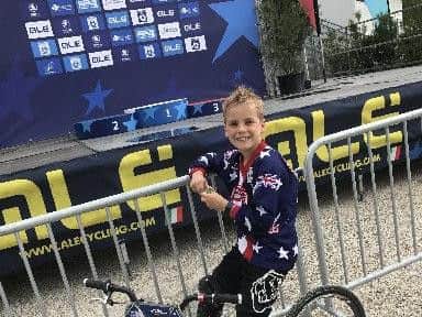 BMX champ Finley Hough, seven, from Clayton-le-Woods