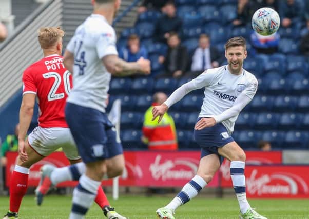 Preston North End's Paul Gallagher in action on his 500th Football League appearance.