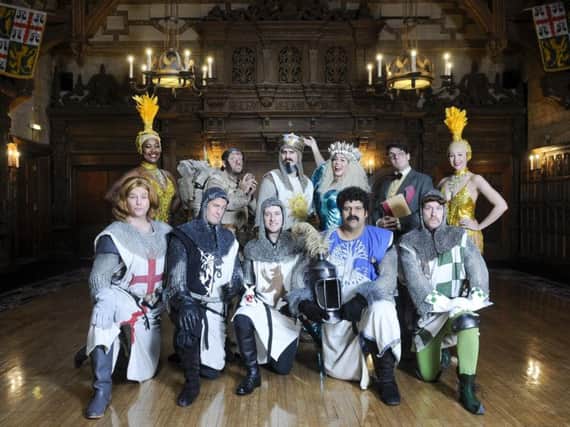 The cast of Spamalot at the Winter Gardens