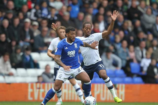 Daniel Johnson in action for PNE at Birmingham